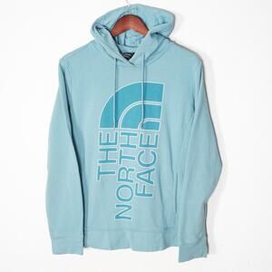 The North Face Pullover Hoodie Ice Blue Logo Size Large Color Pop Athleisure